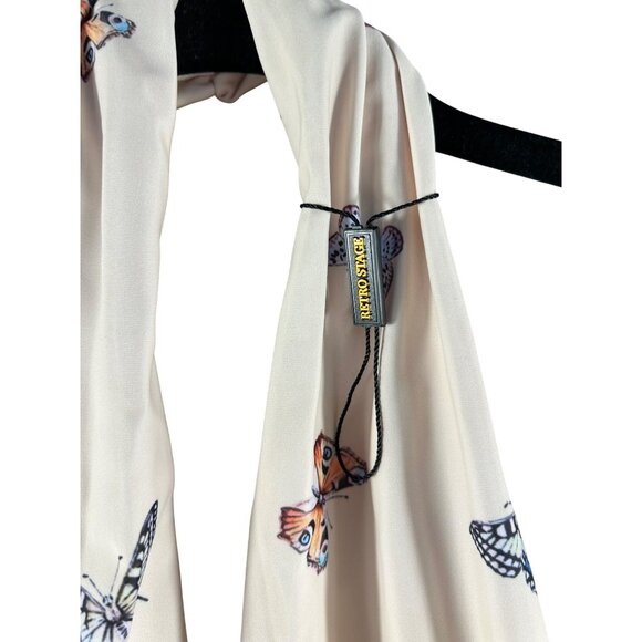 Retro Style Beige 1960s Butterfly Halter One-Piece Bikini Set - Picture 3 of 7